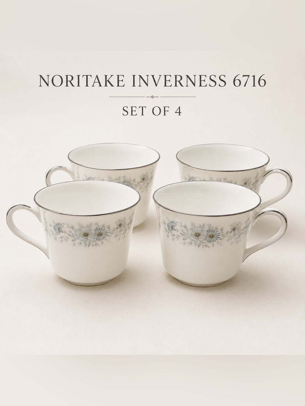 Vintage Noritake Inverness Coffee Tea Cups Japan Set of 4 Grandmacore Kitchen
